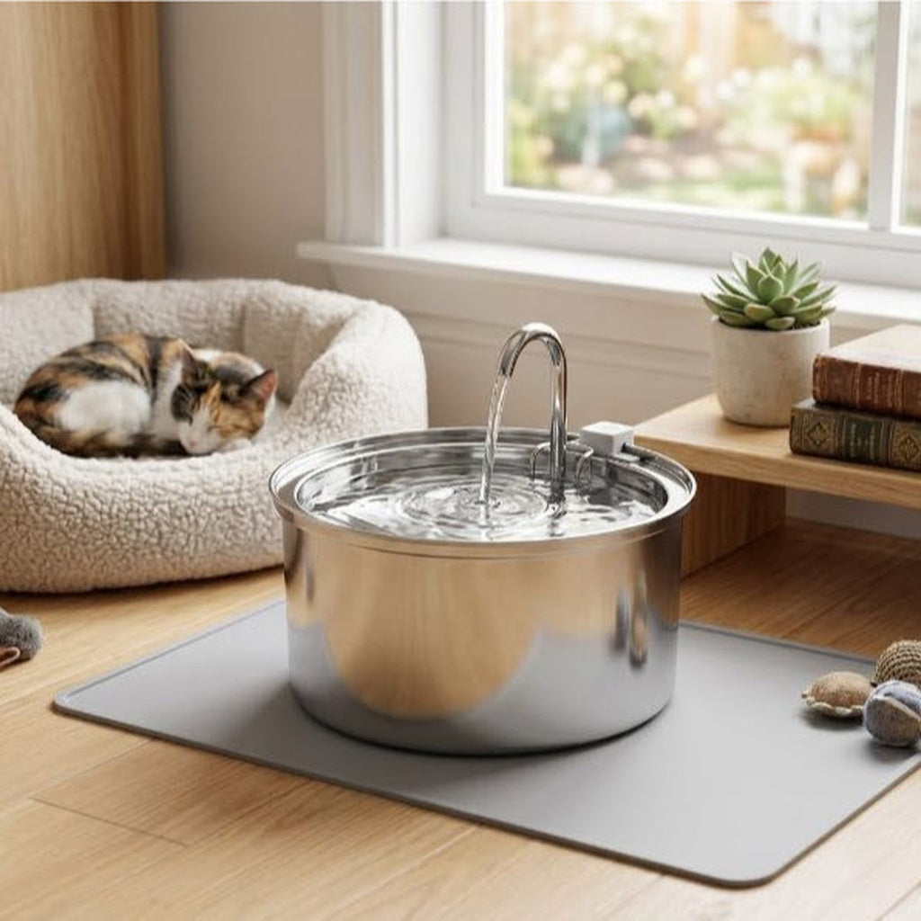 Trinkbrunnen aus Edelstahl für Hunde und Katzen – Frisches Wasser in Premium-Qualität