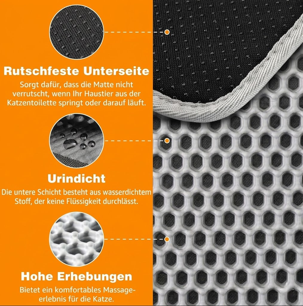 Premium Katzenstreu-Matte – Wasserdicht, rutschfest & doppelschichtig