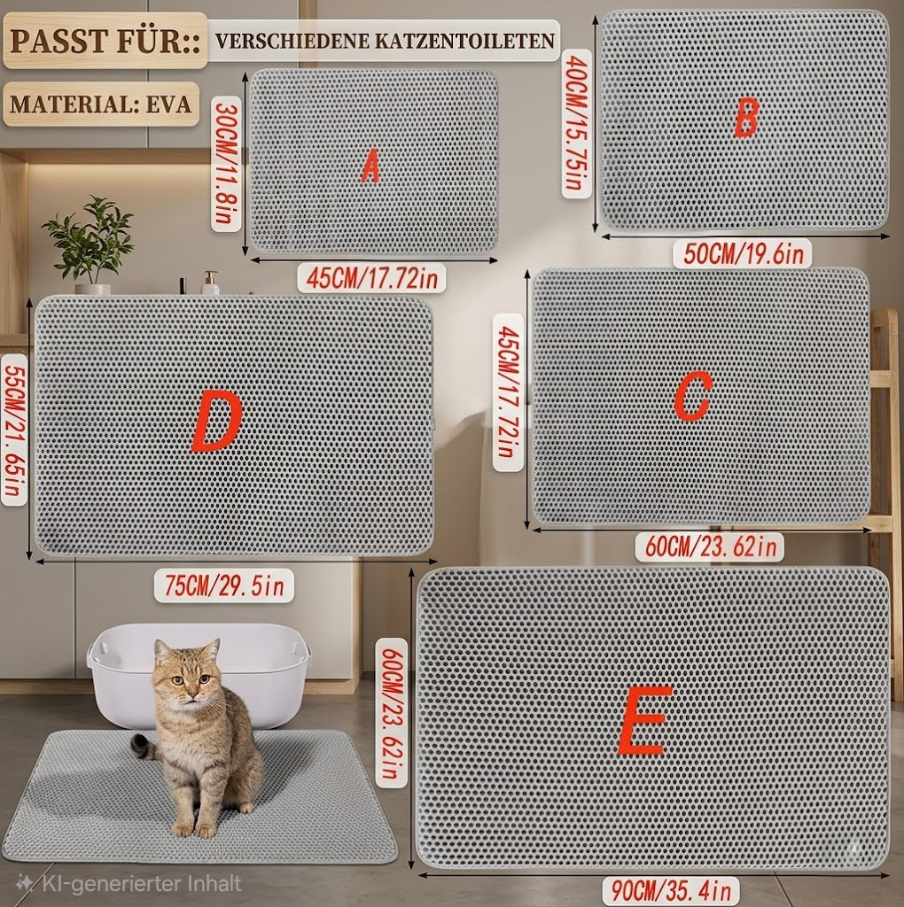 Premium Katzenstreu-Matte – Wasserdicht, rutschfest & doppelschichtig