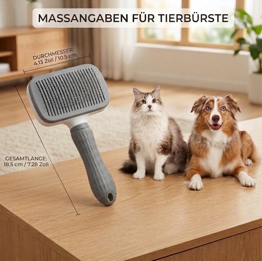 Selbstreinigende Tierhaarbürste