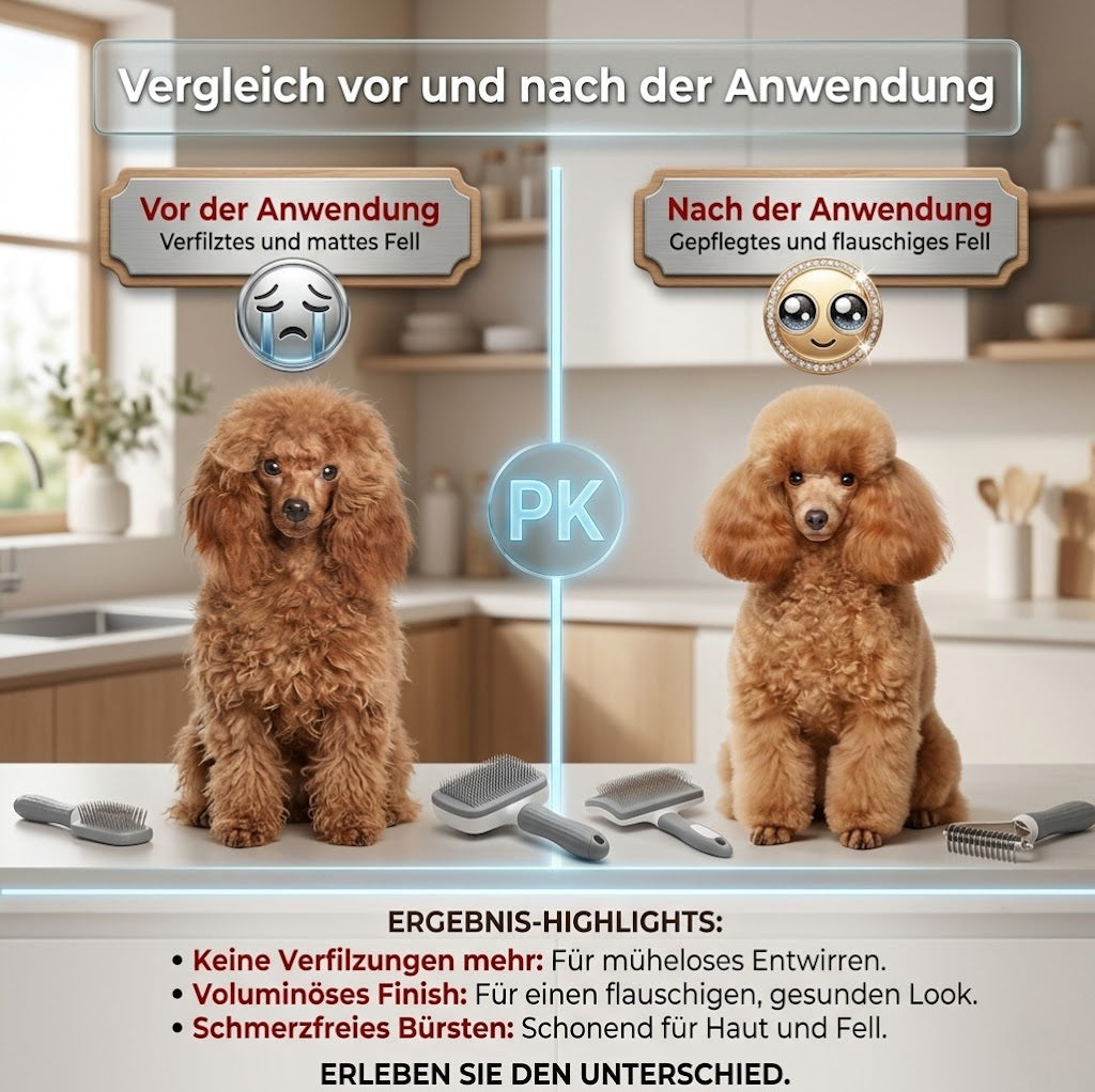 Selbstreinigende Tierhaarbürste