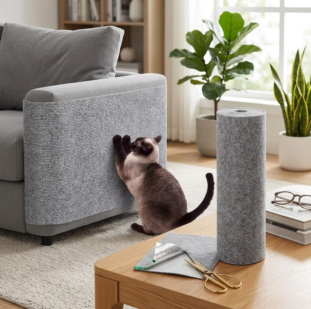 Selbstklebender Katzen-Kratzteppich – Ideal für Sofa, Wand und Ecken