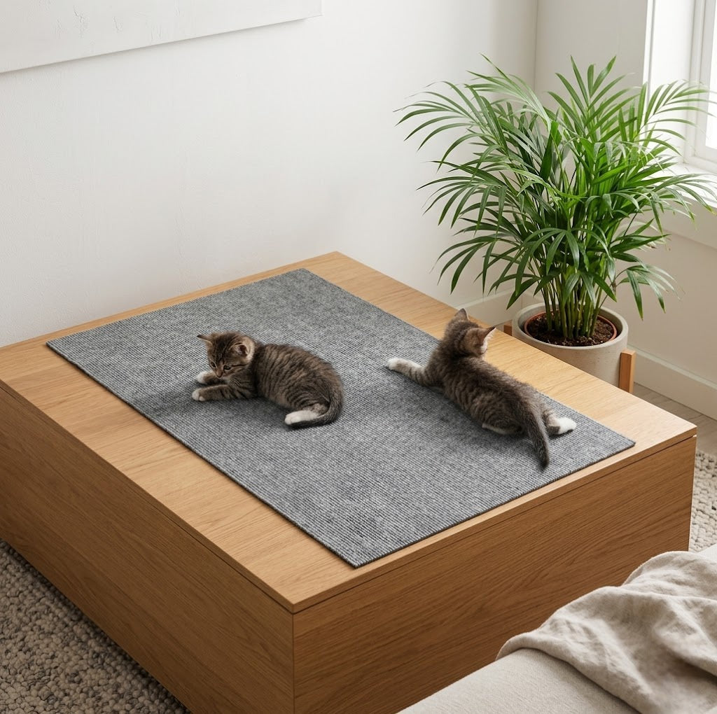 Selbstklebender Katzen-Kratzteppich – Ideal für Sofa, Wand und Ecken