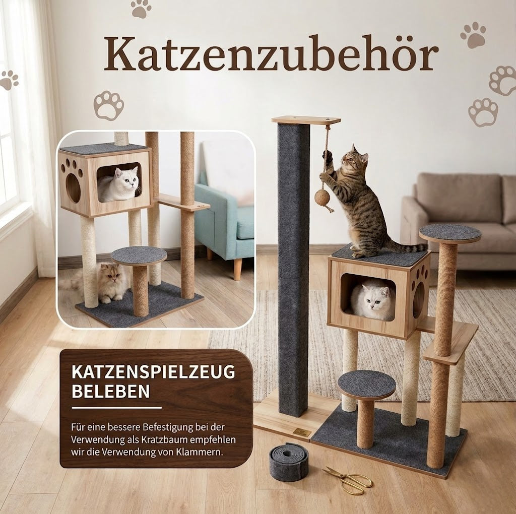 Selbstklebender Katzen-Kratzteppich – Ideal für Sofa, Wand und Ecken