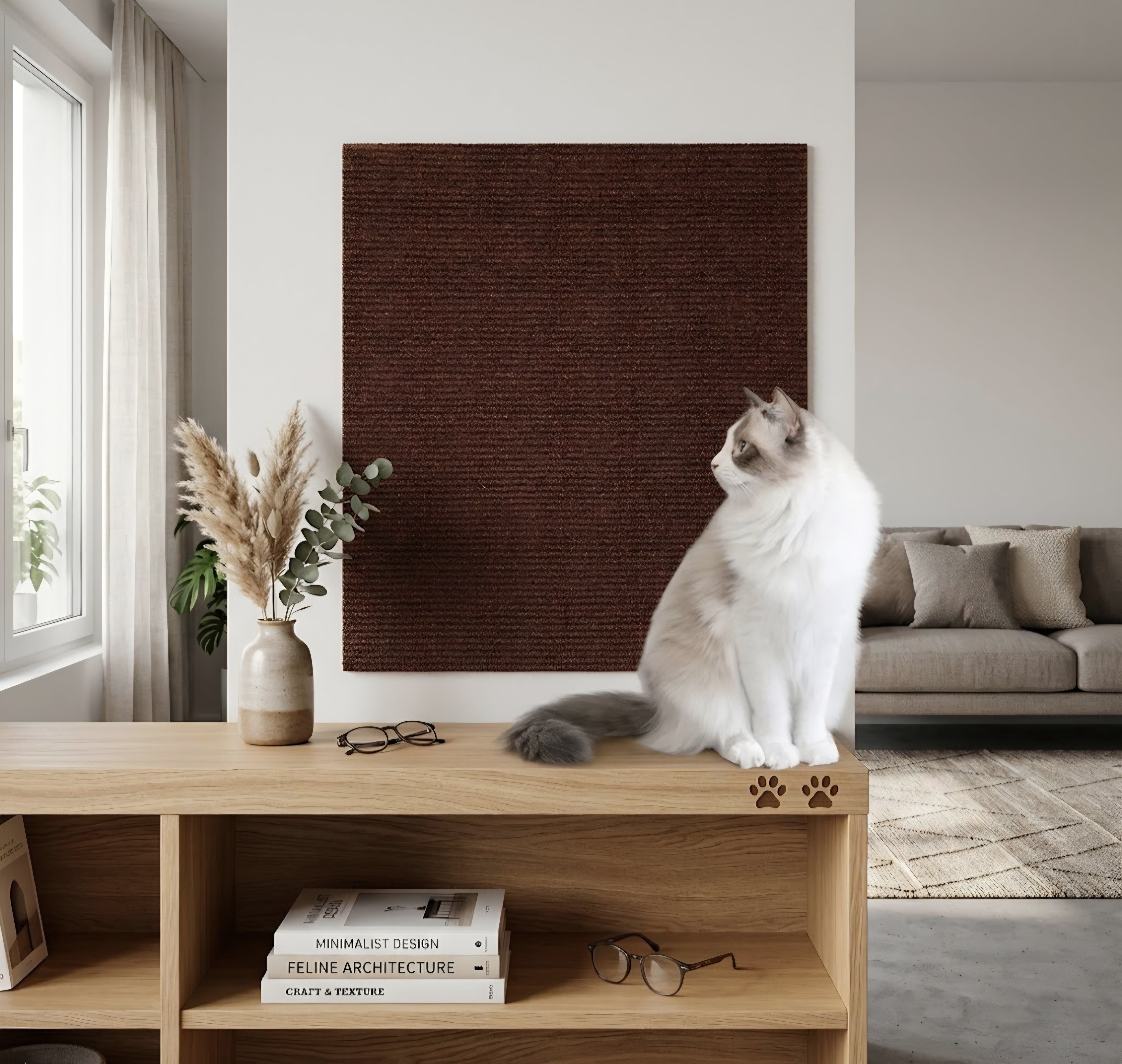 Selbstklebender Katzen-Kratzteppich – Ideal für Sofa, Wand und Ecken