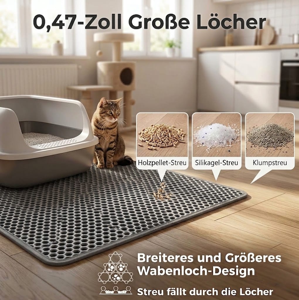Premium Katzenstreu-Matte – Wasserdicht, rutschfest & doppelschichtig
